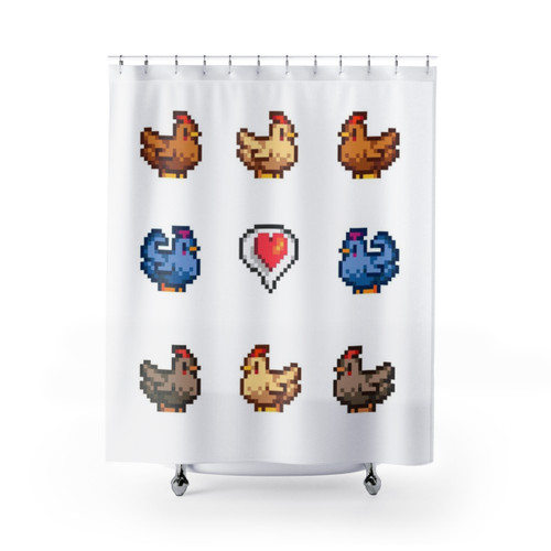 Stardew Valley Chickens Shower Curtain