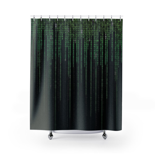 Matrix Code Shower Curtains - Cyberpunk Hacker Decor
