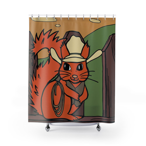 Cowboy Squirrel Shower Curtains