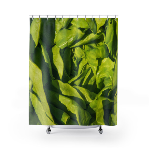 Green Lactuca Sativa Lettuce Shower Curtain