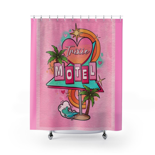 60s Trixie Motel Sign Shower Curtains