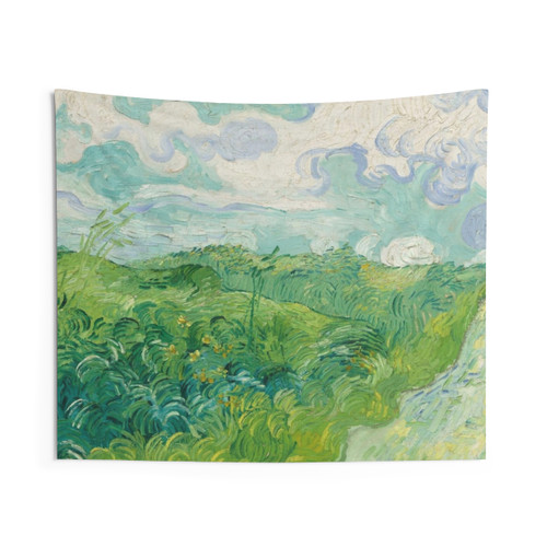 Van Gogh Green Wheat Fields Painting Tapestry