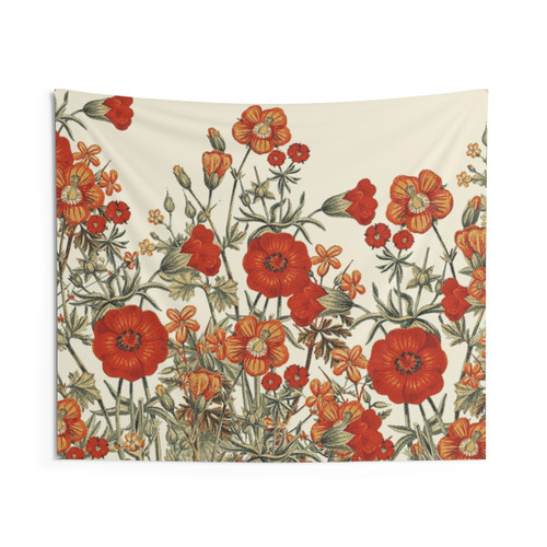 Vintage Garden Floral Tapestry Wall Art