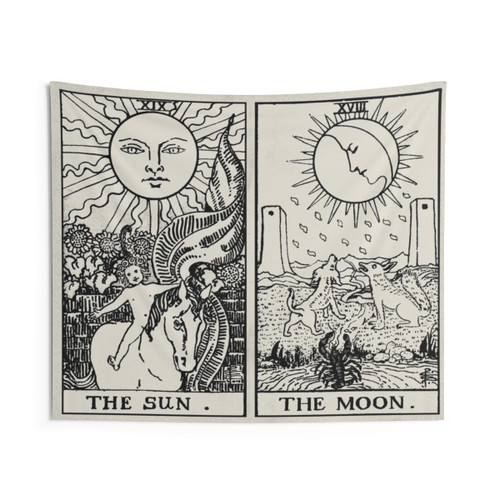 The Sun and Moon Tarot Cards Tapestry