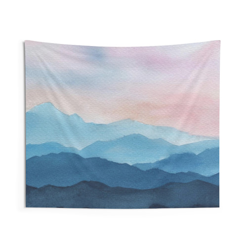 Blue Abstract Mountain Tapestry