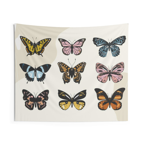 Pastel Butterfly Tapestry Wall Hanging