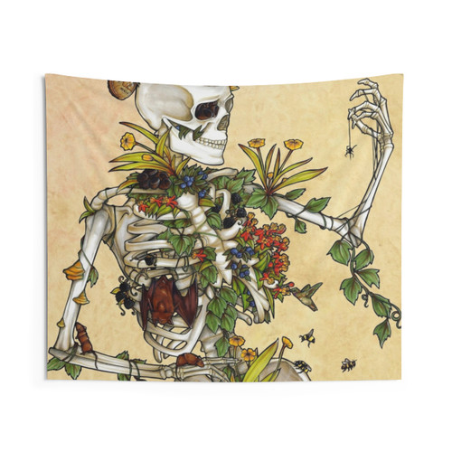 Bones and Botany Skeleton Tapestry