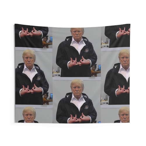 Donald Trump Gang Sign Tapestry