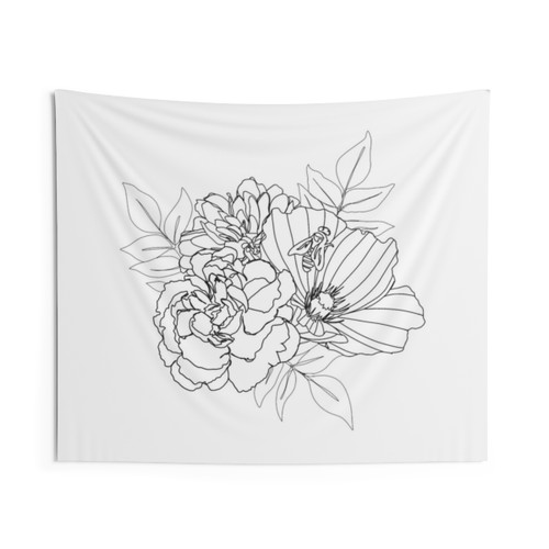 Floral Arrangement Tapestry Wall Art