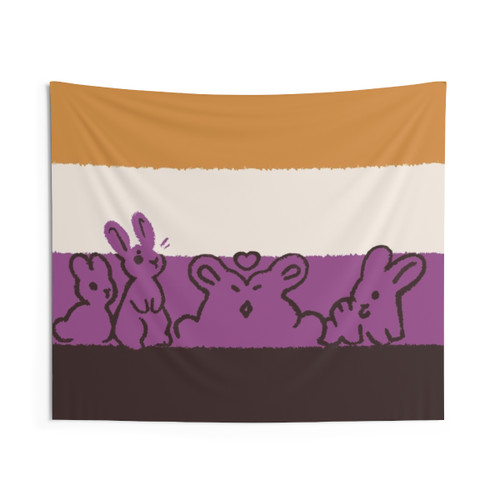 Nonbinary Pride Bunny Flag Tapestry