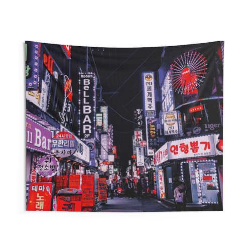Selective Saturation Nights Tapestry - Urban Cityscape Art