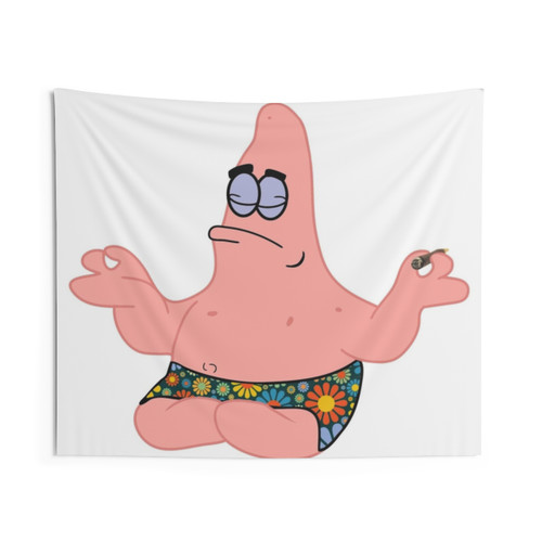 Hippie Patrick Star Cartoon Tapestry