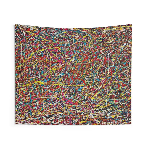 Jackson Pollock Inspired Tapestry - Colorful Abstract Art Wall Hanging