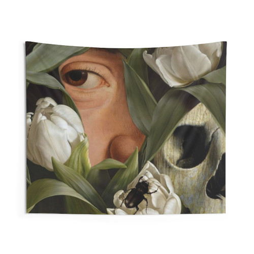 Surreal POEM OF THE LAST HUMAN BEING Tapestry Wall Hanging