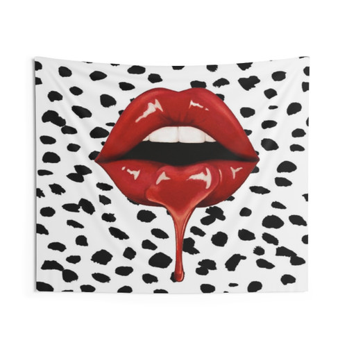 Drippy Lips Tapestry for College Dorms and Parties