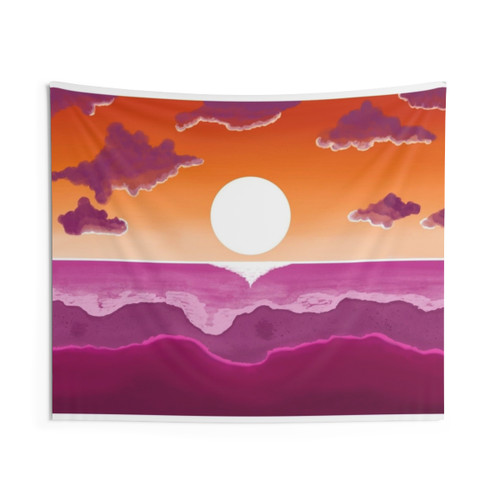 Subtle Sunset Lesbian Pride Tapestry