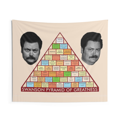 Ron Swanson Pyramid of Greatness Tapestry - Parks and Recreation Decor