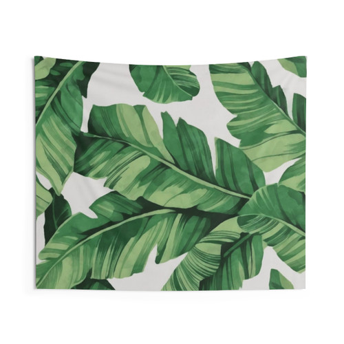 Tropical Banana Leaves Wall Tapestry