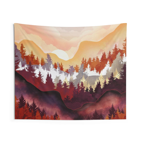 Amber Forest Watercolor Tapestry