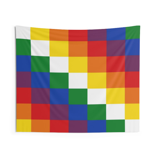 Wiphala Flag Tapestry - Vibrant Andean Wall Hanging