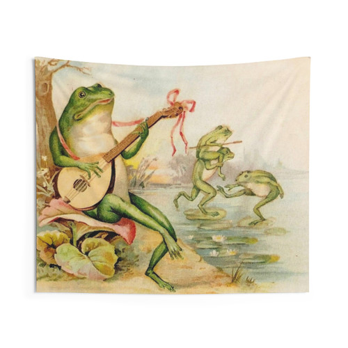 Vintage Abstract Frog Tapestry Wall Decor