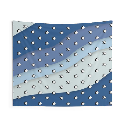 Pastel Blue Galaxy Stars Tapestry