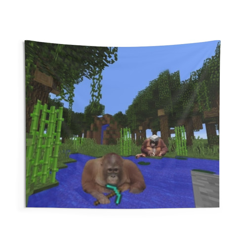 Minecraft Monkey Tapestry Wall Hanging