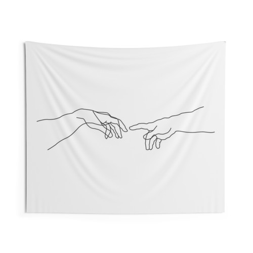 Creation of Adam Minimalist Tapestry Wall Art