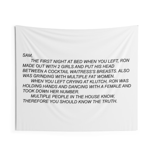 Anonymous Letter to Sammi Tapestry - Jersey Shore Decor