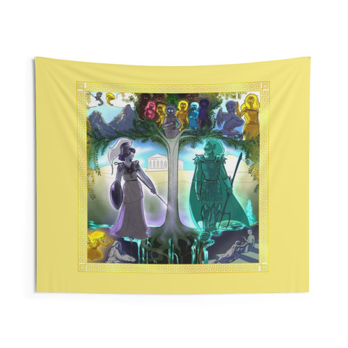 Athena's Tapestry Wall Hanging featuring Greek mythology motifs