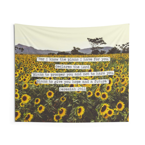 Jeremiah 29:11 Sunflowers Tapestry