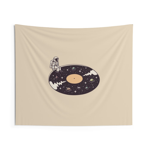 Cosmic Sound Vinyl Tapestry with Astronaut, Space, and Planets