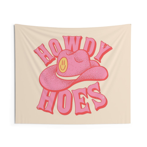 Howdy Hoes Pink Cowboy Tapestry