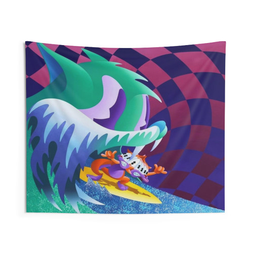 Psychedelic Cat Tapestry Wall Hanging