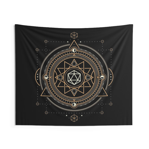Polyhedral D20 Dice Tapestry for Dungeons and Dragons Fans