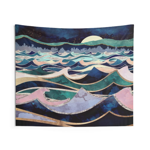Moonlit Ocean Tapestry Wall Hanging
