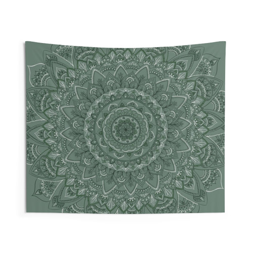 Dark Green Mandala Tapestry - Boho Home Decor