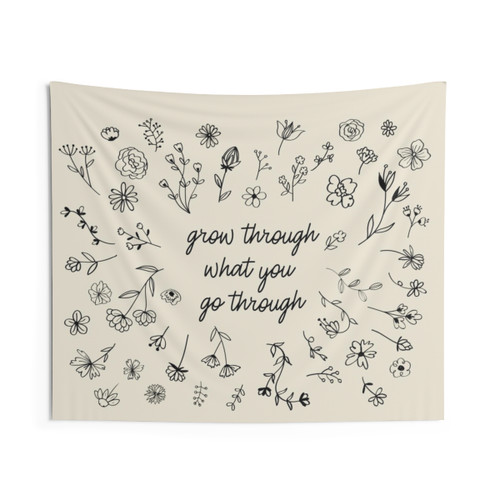 Inspirational Grow Through Floral Tapestry