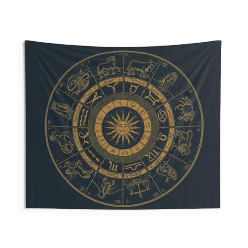 Vintage Zodiac and Astrology Chart Tapestry
