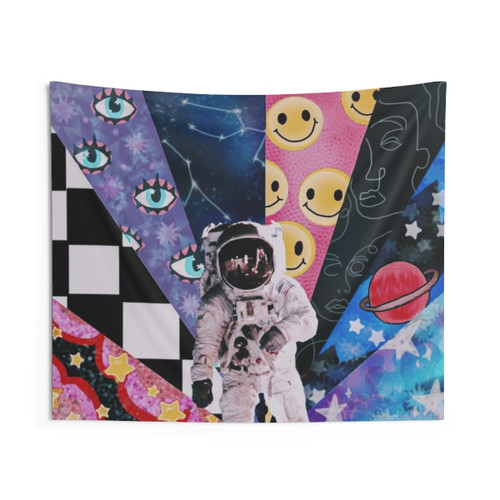 Colorful Astronaut Pattern Tapestry Wall Hanging