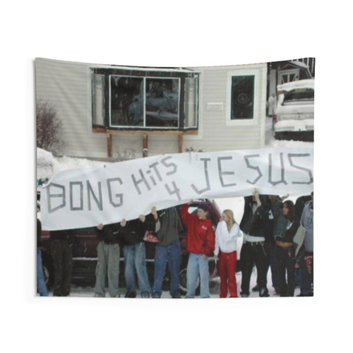 Bong Hits for Jesus Tapestry Wall Hanging