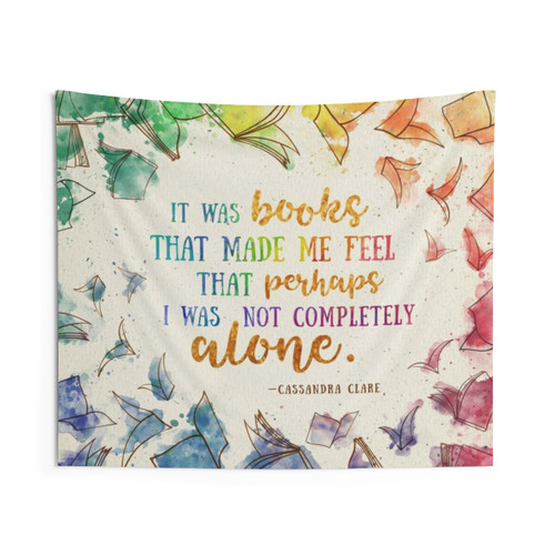 Colorful Bookish Tapestry with It Was Books Design