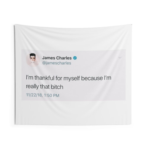 James Charles Tweet Tapestry - Social Media Wall Hanging