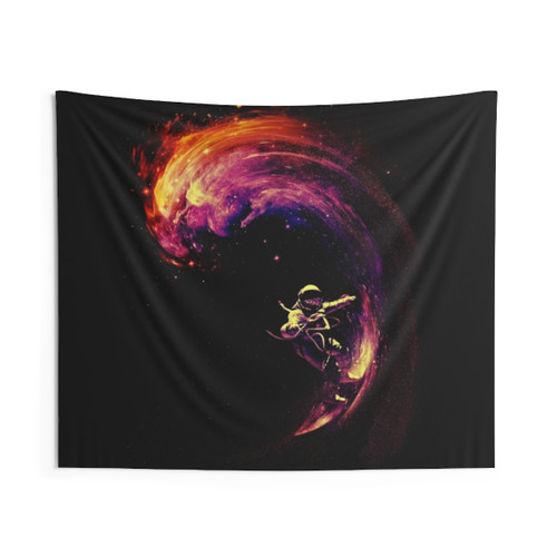 Space Surfing Tapestry - Cosmic Galaxy Wall Art