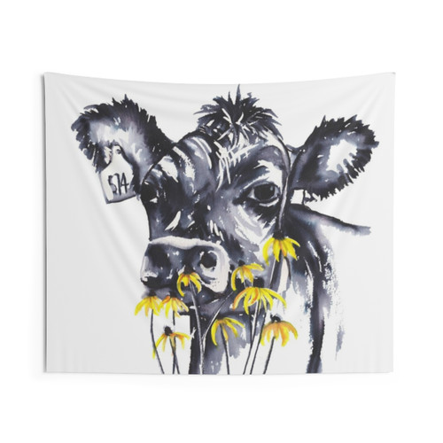 Soothing Cow Painting Tapestry - Farmhouse Wall Art