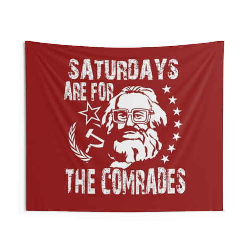 Vintage Soviet Tapestry with Funny Marx Meme