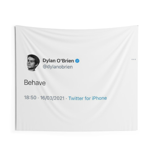 Dylan O'Brien Behave Tweet Tapestry