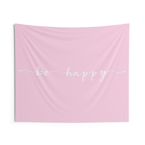 Happy Inspiration Tapestry with White Ink Lettering