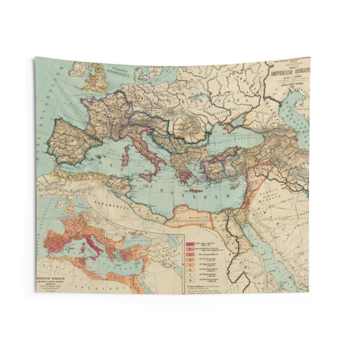 Vintage Map of The Roman Empire Tapestry