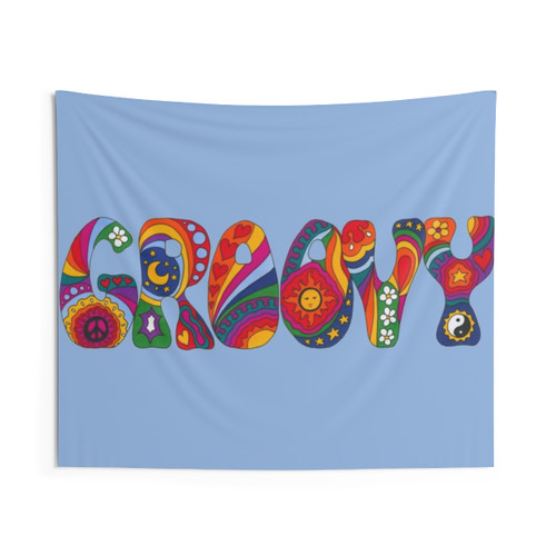 Psychedelic Groovy Tapestry - Colorful Wall Hanging